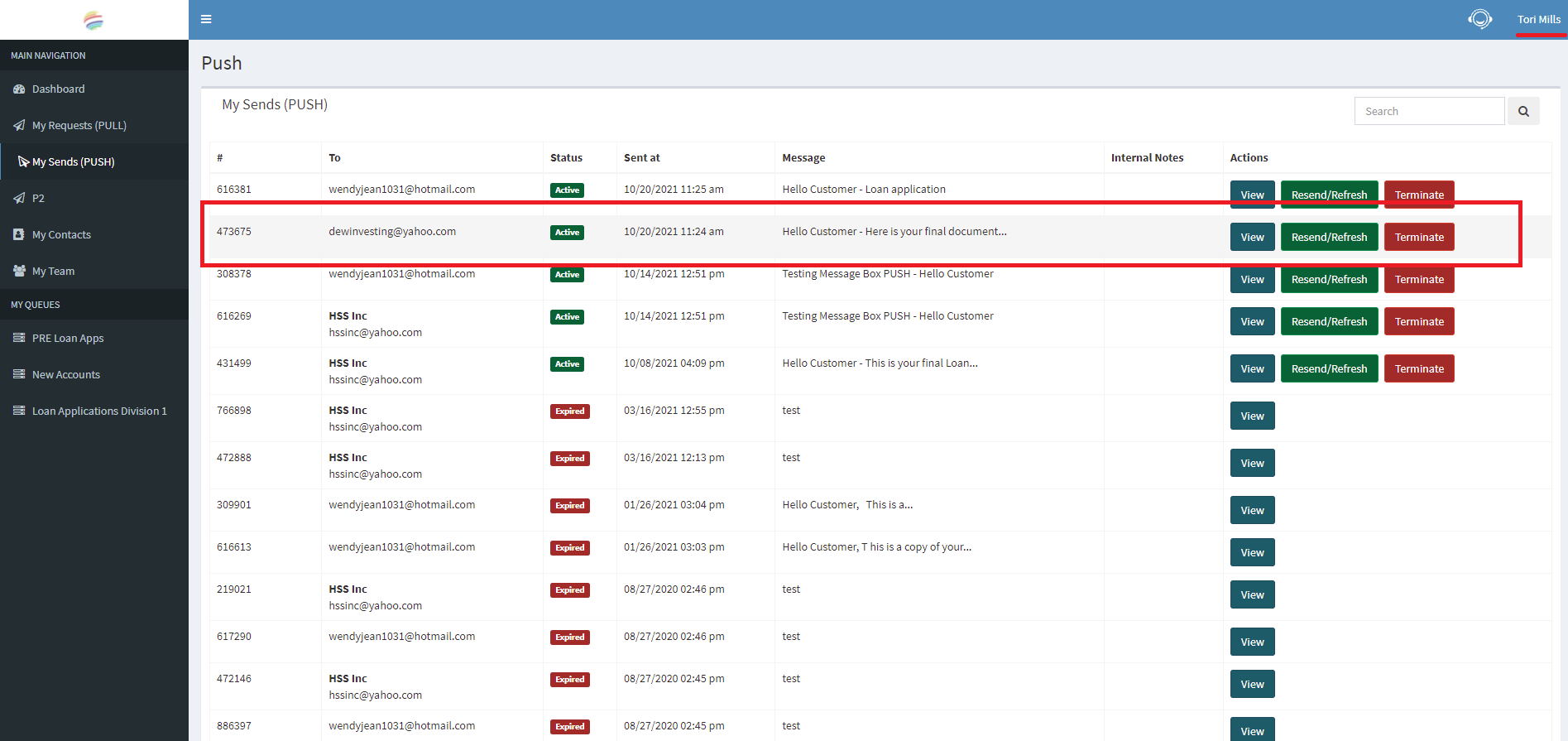 How to VIEW PUSH requests inside a Queue - "Assign to Myself"