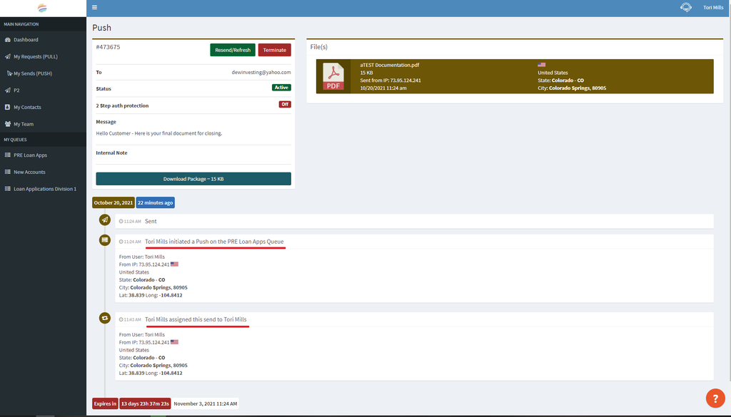 How to VIEW PUSH requests inside a Queue - "Assign to Myself"