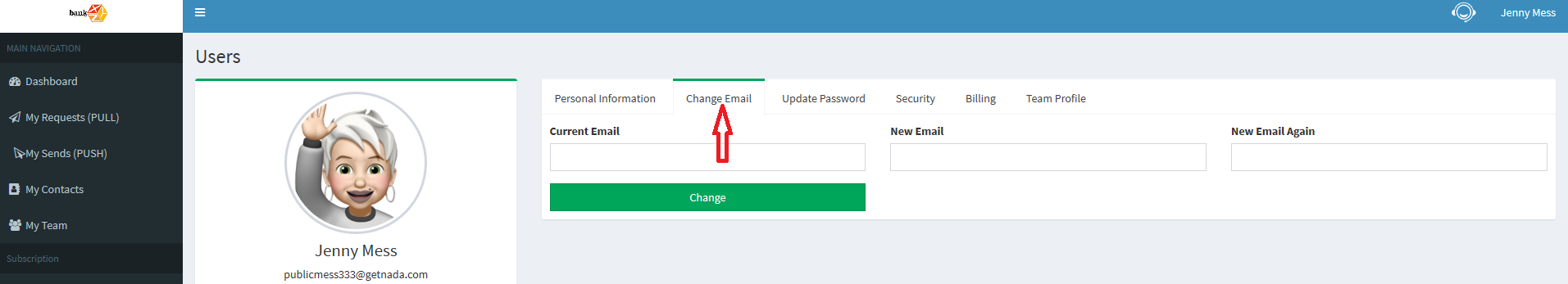 Change or Update your email address