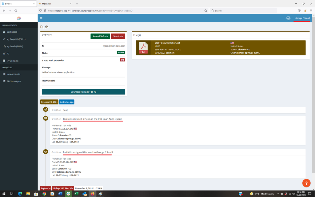 How to VIEW PUSH requests inside a Queue - "Assign another User"