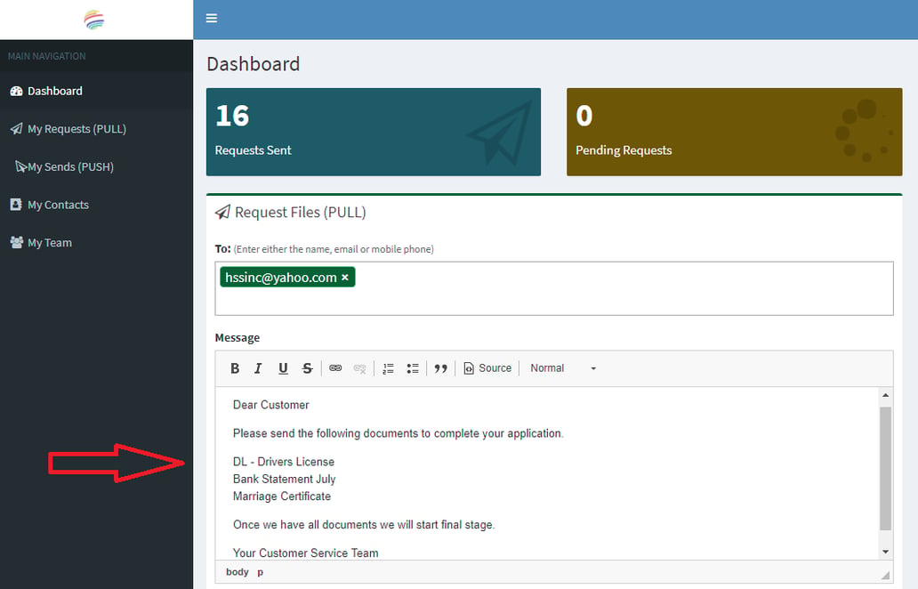 How to add and customize a message to a recipient