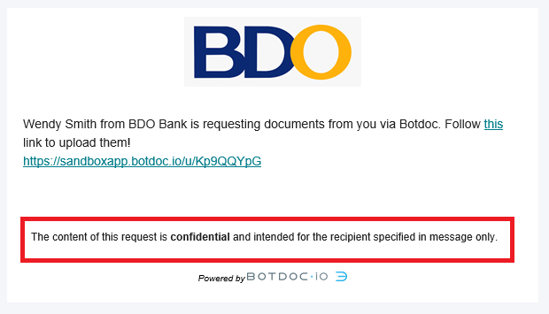 Request disclaimer message