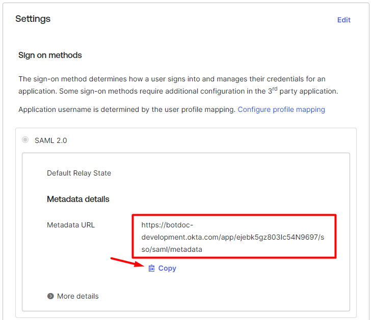 Retrieving SAML XML Metadata from Okta