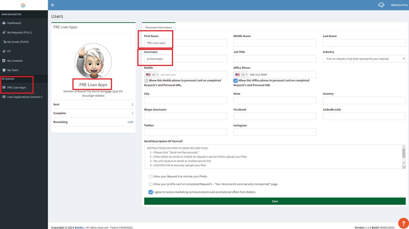 Set up Team Queue email signature block using personal URL