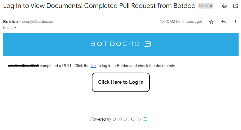 You just got a Botdoc email notification