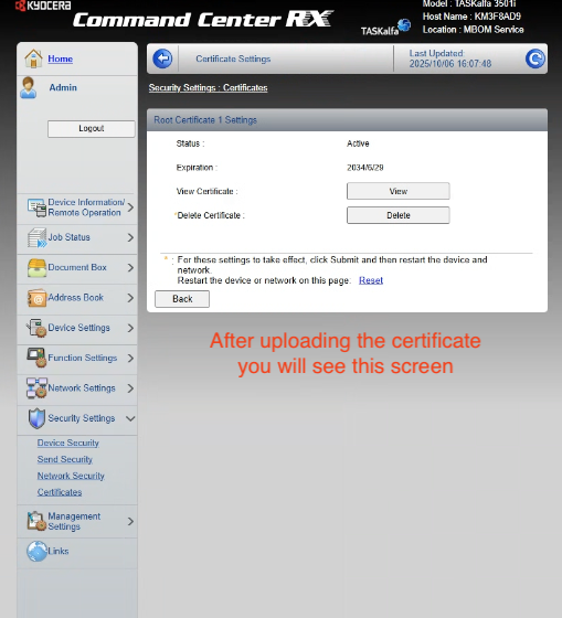Configuring Botdoc SMTP on Kyocera MFP (TASKalfa Series)