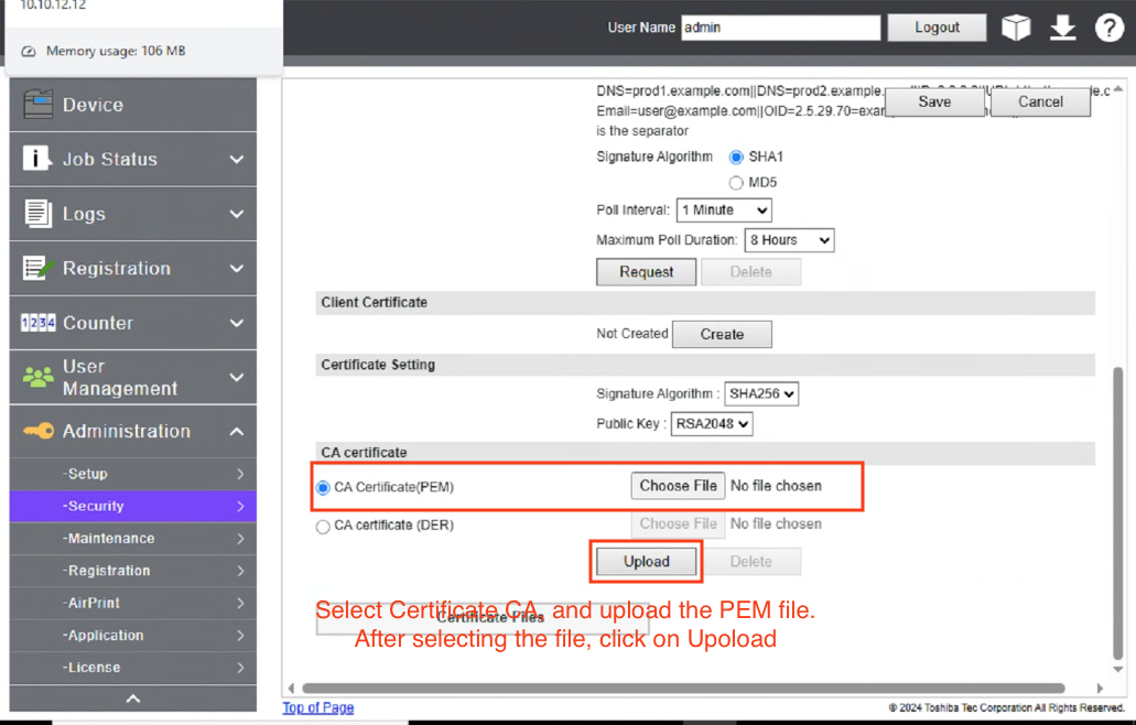 Configuring Botdoc SMTP on Toshiba e-STUDIO MFP (TopAccess)
